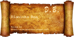 Dianiska Bea névjegykártya